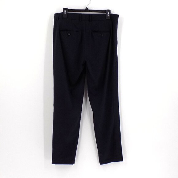 Vince Wool Blend Pants Tapered Leg Size 10 Navy Blue Pockets Zip Up - Picture 2 of 5